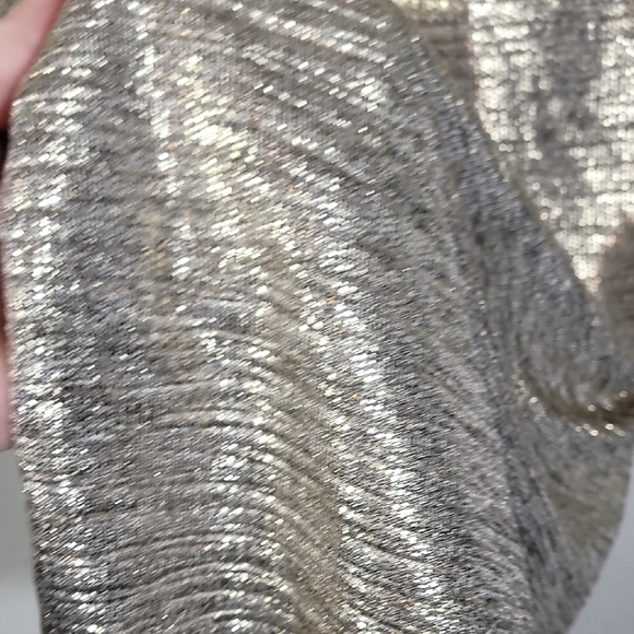 Alice + Olivia Delora Metallic Gold Midi Dress Size 2 Bodycon Cocktail Formal - Picture 5 of 16